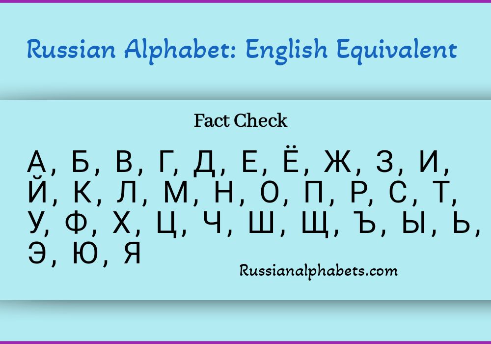 Russian Alphabet: English Equivalent Finally Revealed